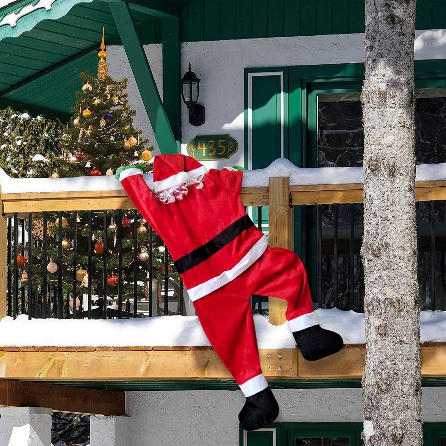 Christmas Hanging Santa Claus Decoration Yard Climbing Xmas Party Indoor Outdoor