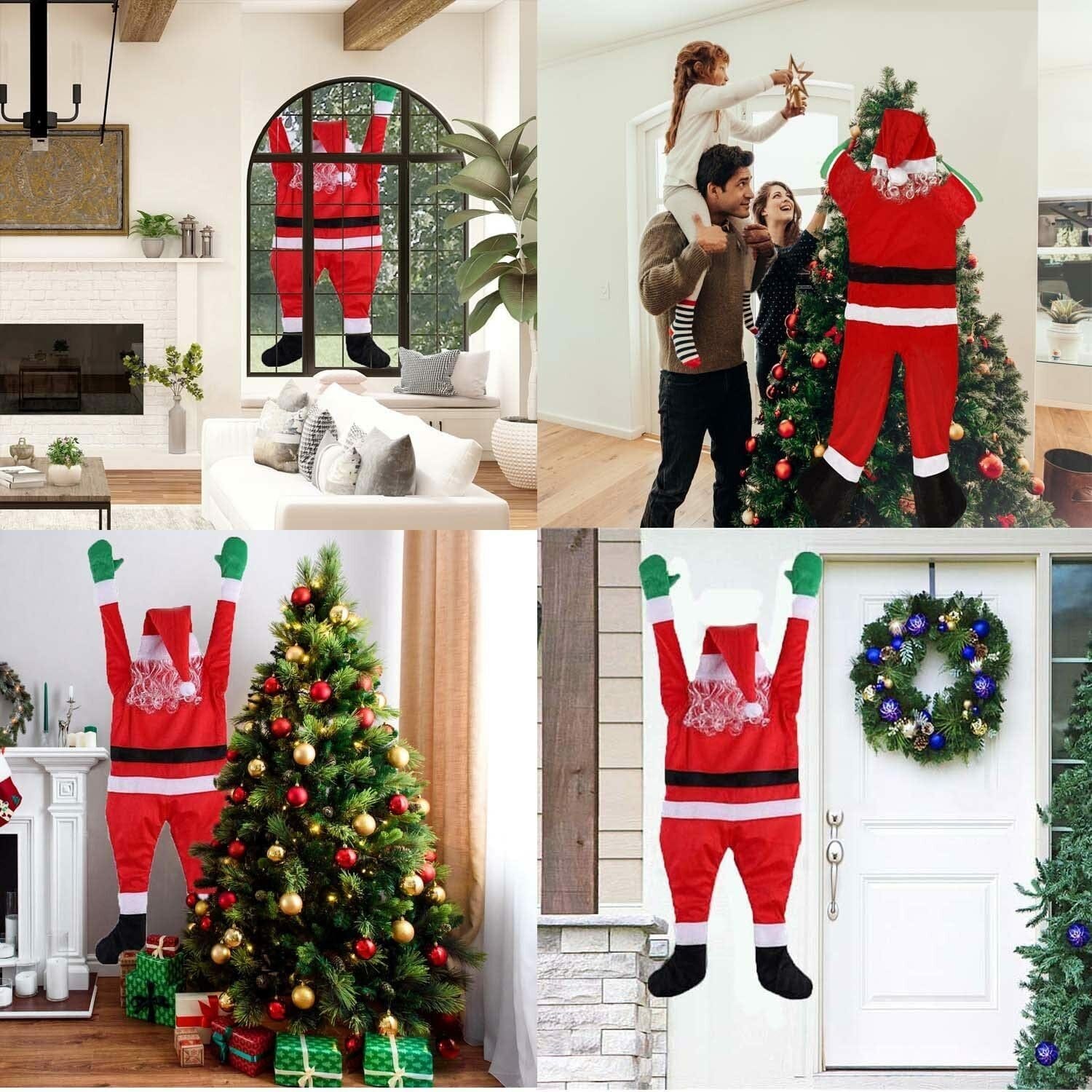 Christmas Hanging Santa Claus Decoration Yard Climbing Xmas Party Indoor Outdoor