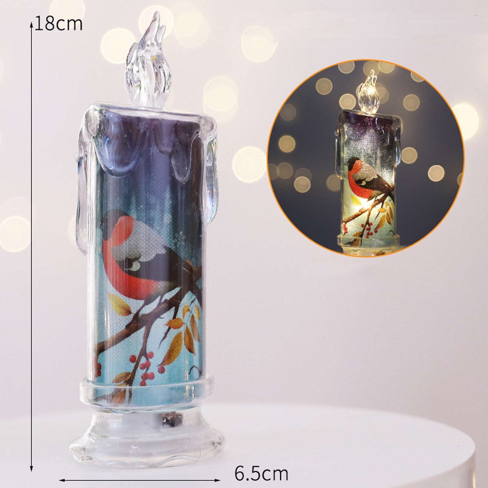 Magpie Christmas Transparent Electronic Candles Decorative Gifts