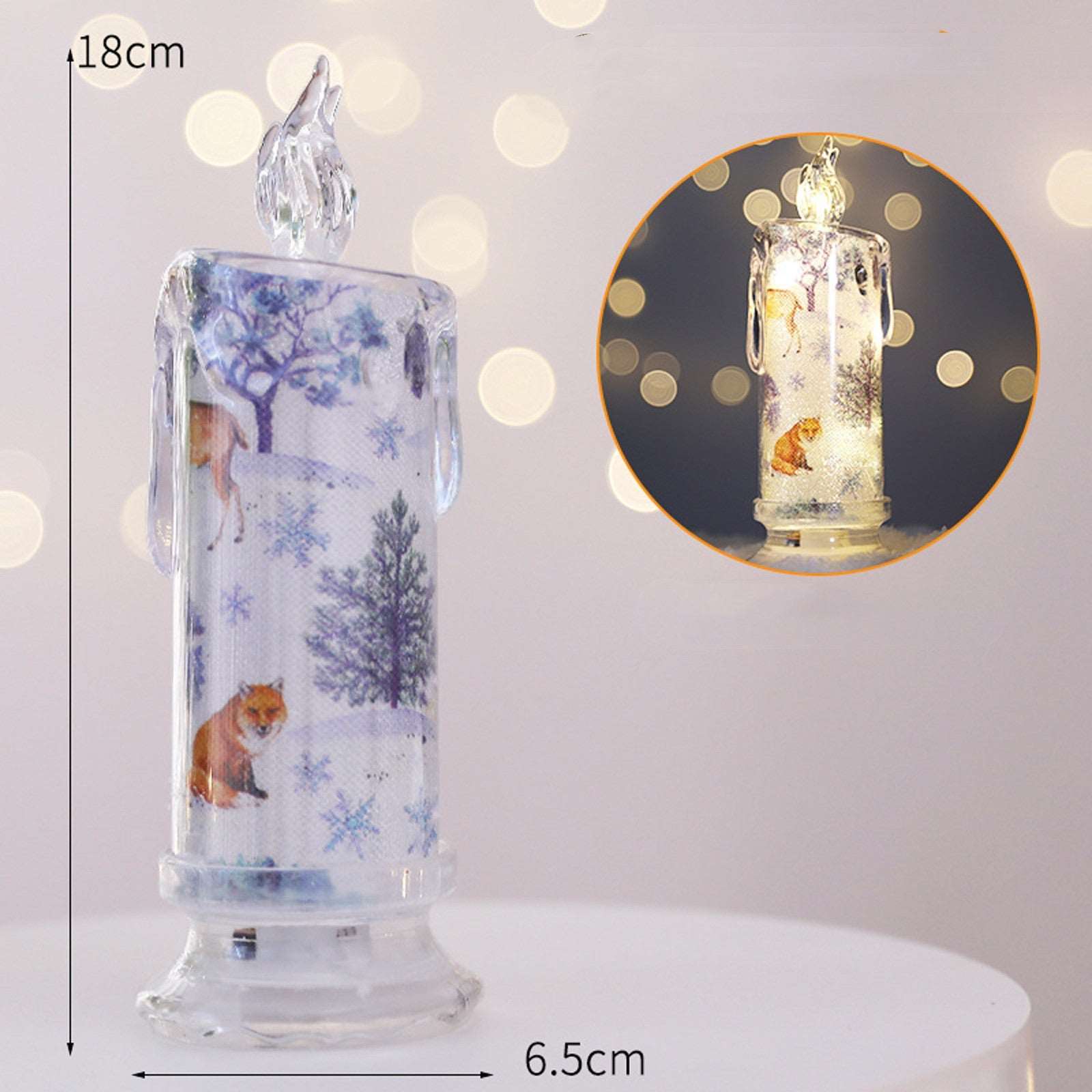 Snowflake Christmas Transparent Electronic Candles Decorative Gifts