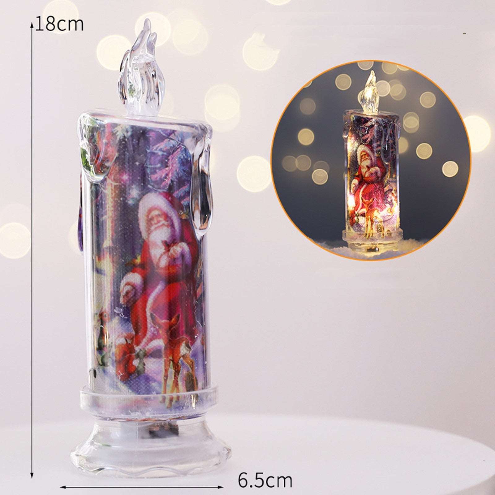 The elderly Christmas Transparent Electronic Candles Decorative Gifts