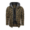 Light Army Green / L Classic Men's Long-Sleeved Plaid Jacket with Regular Fit, Fleece Lining, and Detachable Hood