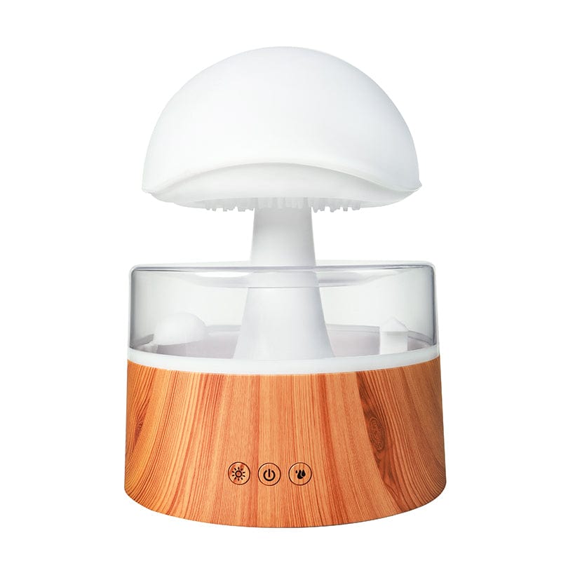 Wood Grain / USB Cloud Rain Humidifier: Where Cloud Lights and Raindrop Diffusers Unite