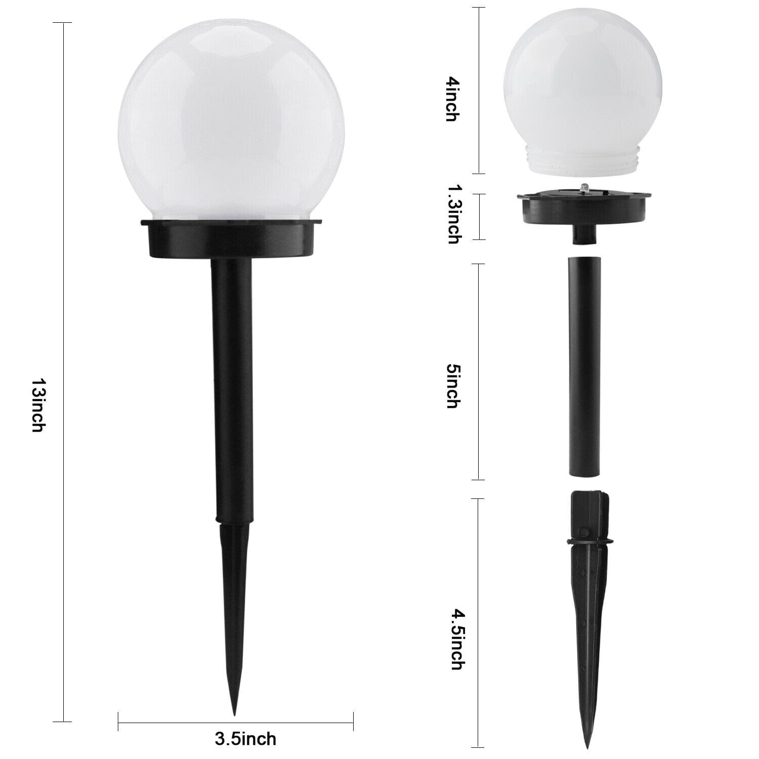 Cold White Solar Pathway Lights for Garden, Lawn, Patio, and Landscape - Decorative Ball Design for Outdoor Lighting outdoor lights hiparts   