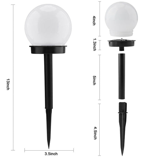 Cold White Solar Pathway Lights for Garden, Lawn, Patio, and Landscape - Decorative Ball Design for Outdoor Lighting outdoor lights hiparts   