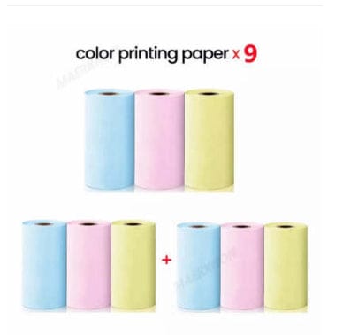 Blue pink yellow x3 / USB Compact Bluetooth Thermal Label and Photo Printer - Portable, Mini Wireless Printer for Home, Students, and Price Tag Labeling