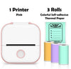 Pink and Style C Compact Bluetooth Thermal Label and Photo Printer - Portable, Mini Wireless Printer for Home, Students, and Price Tag Labeling