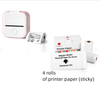 Pink set Compact Bluetooth Thermal Label and Photo Printer - Portable, Mini Wireless Printer for Home, Students, and Price Tag Labeling