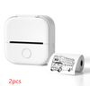 White 2pcs Compact Bluetooth Thermal Label and Photo Printer - Portable, Mini Wireless Printer for Home, Students, and Price Tag Labeling