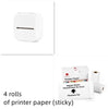 White set / USB Compact Bluetooth Thermal Label and Photo Printer - Portable, Mini Wireless Printer for Home, Students, and Price Tag Labeling