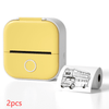 Yellow 2pcs / USB Compact Bluetooth Thermal Label and Photo Printer - Portable, Mini Wireless Printer for Home, Students, and Price Tag Labeling