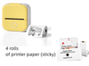 Yellow set / USB Compact Bluetooth Thermal Label and Photo Printer - Portable, Mini Wireless Printer for Home, Students, and Price Tag Labeling