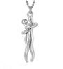 Silver Couple Affectionate Hug Embrace Pendant Necklace Women Valentine'S Day Gifts US