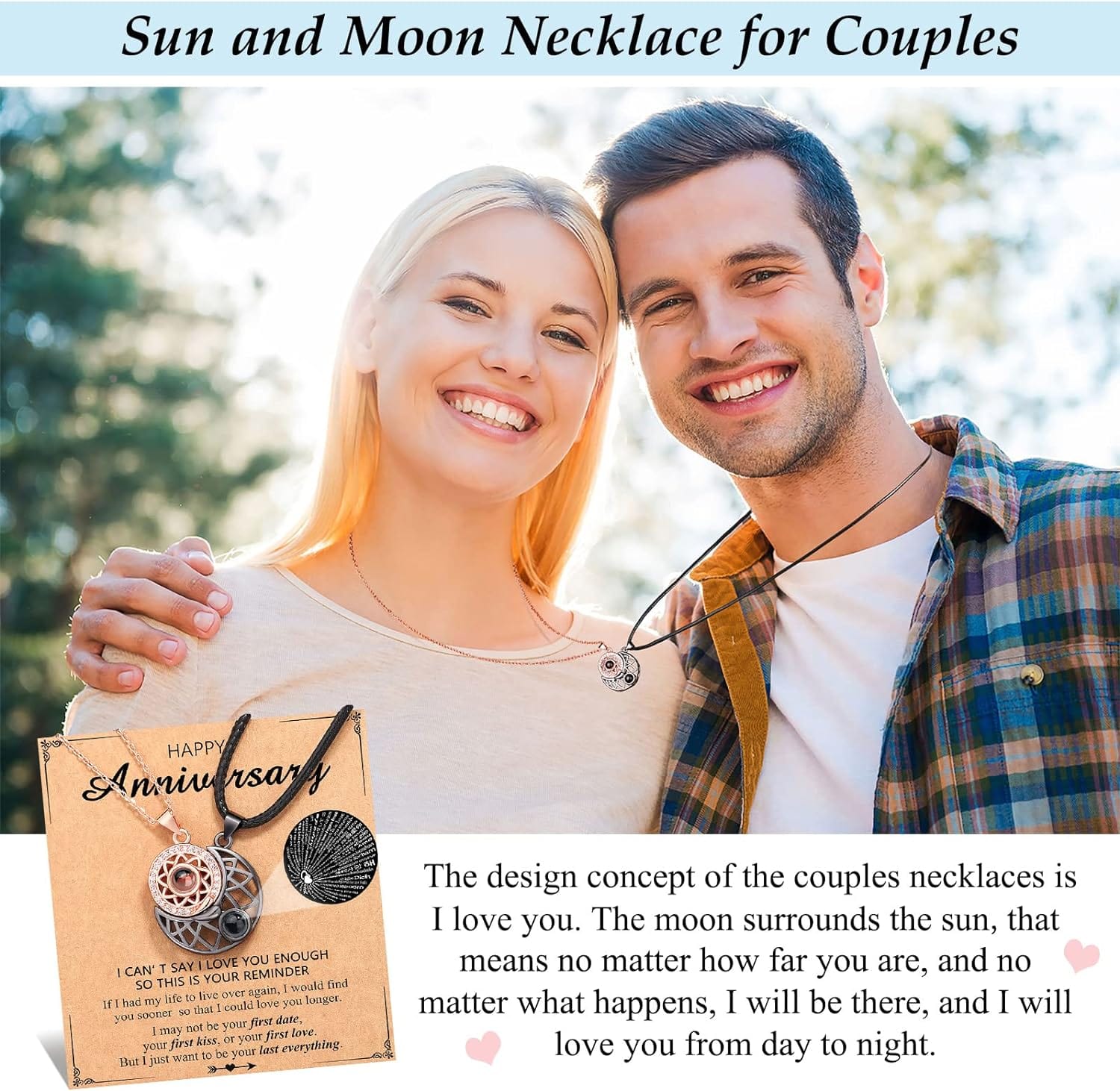 Couple Necklace for Boyfriend/Girlfriend/Husband/Man/Soulmate for all occasions