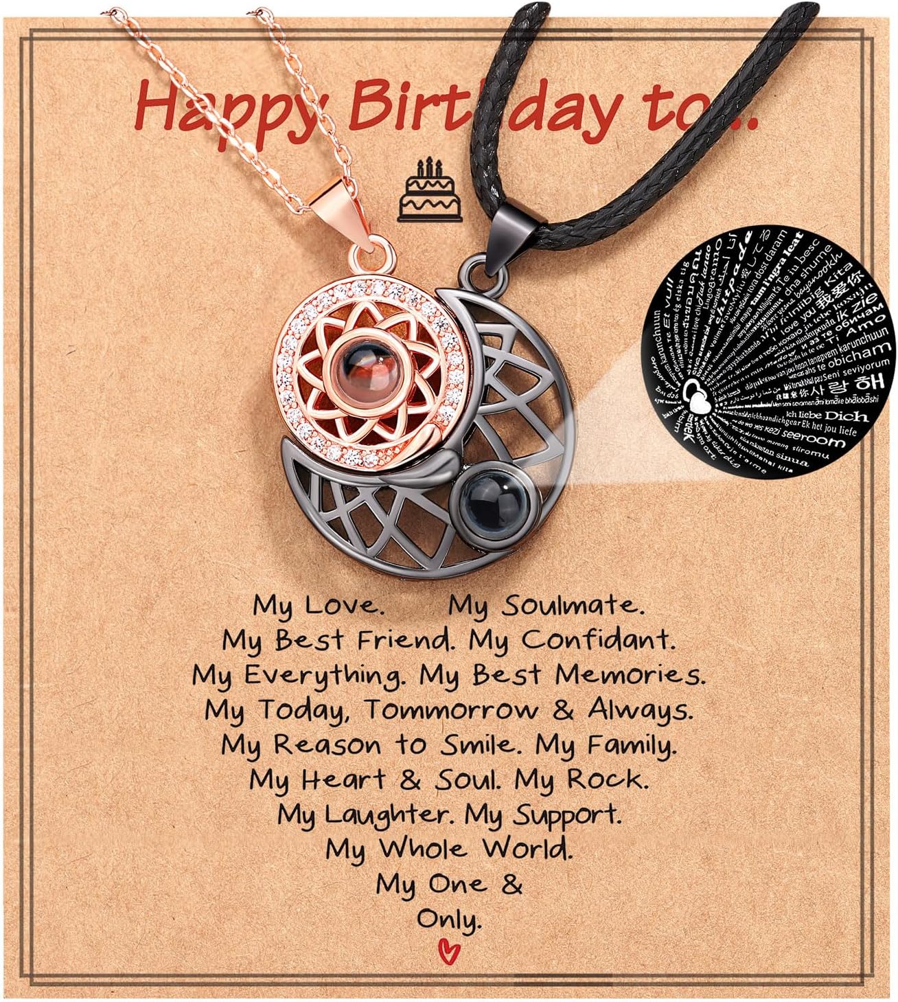 Happy Birthday Couple Necklace for Boyfriend/Girlfriend/Husband/Man/Soulmate for all occasions