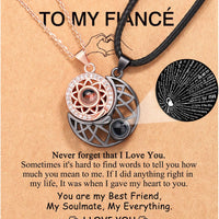 To My Fiance Couple Necklace for Boyfriend/Girlfriend/Husband/Man/Soulmate for all occasions