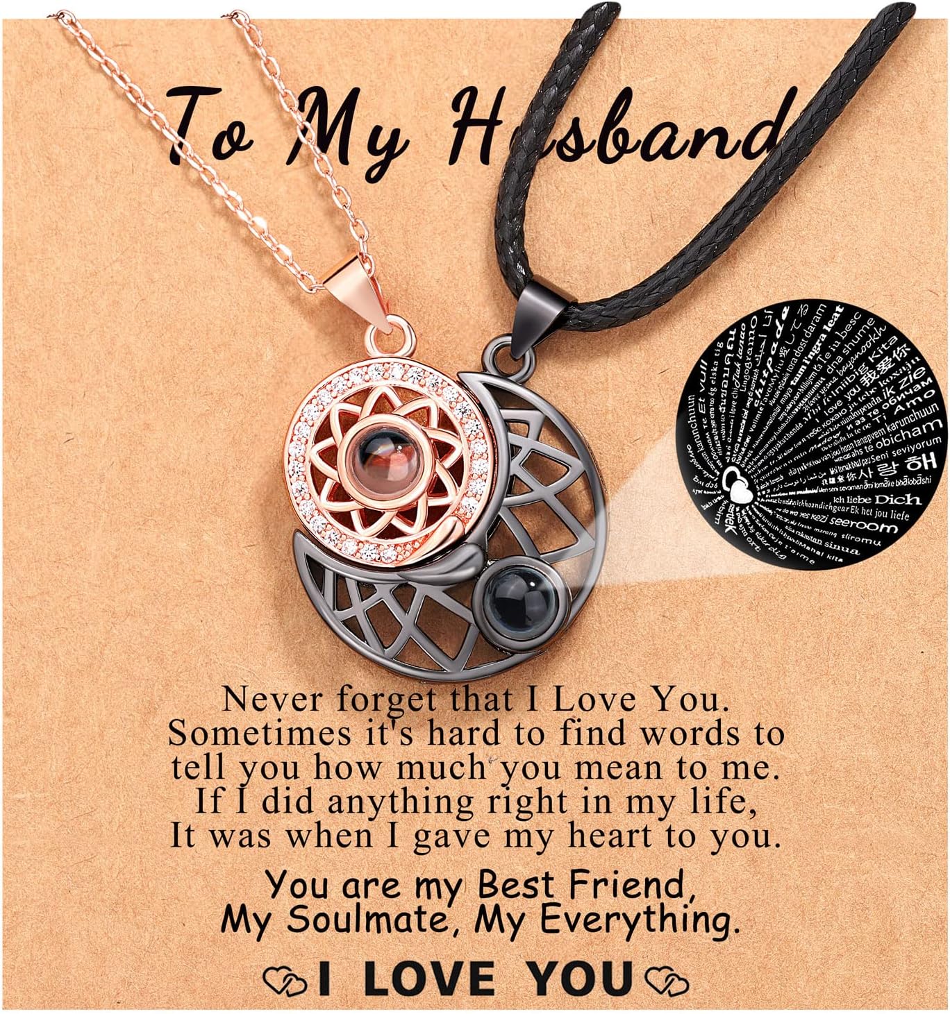 To My Husband Couple Necklace for Boyfriend/Girlfriend/Husband/Man/Soulmate for all occasions