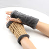 Cozy Winter Essentials: Knitted Fingerless Fleece Gloves with Plush Twist for Women's Warmth