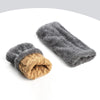 Cozy Winter Essentials: Knitted Fingerless Fleece Gloves with Plush Twist for Women's Warmth