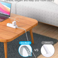 White / 5 Ft Cruise Essentials, USB C Travel Power Strip, Flat Plug Power Strip with 2 Outlets 3 USB Ports (1 USB C), 5Ft Extension Cord Charging Station, Non Surge Protector for Cruise Ship, Travel, Home