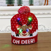 Deer Cute LED Christmas Hat Light up Christmas Knitted Beanie Holiday Hat Warm Cap US