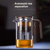 One-Click Magnetic Glass Teapot - Tea Filtration with Wooden Handle and Inner Container