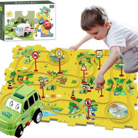 25 PCS Puzzle Car Tracks with Vehicles - Educational Montessori Toys for 3+ Years