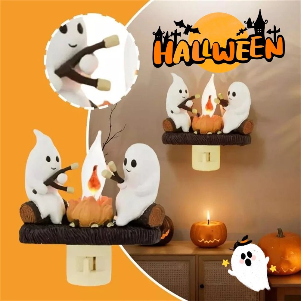 Flickering Ghost Nightlight with Marshmallows for Halloween Decor