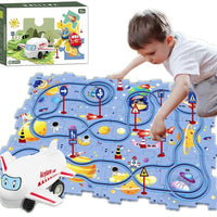 25 PCS Puzzle Car Tracks with Vehicles - Educational Montessori Toys for 3+ Years
