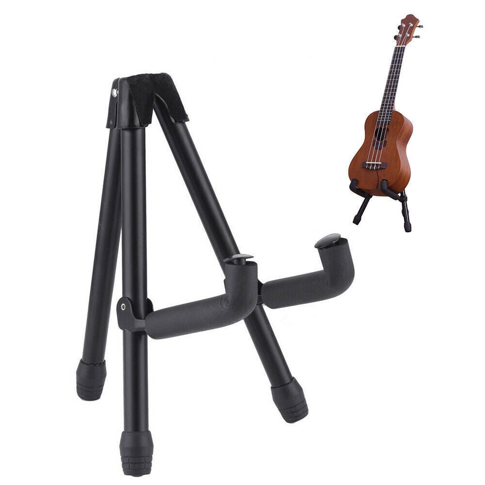 Acoustic Electric Guitar Stand - Folding A-Frame Bass Holder with Padded Arms & Non-Slip Feet