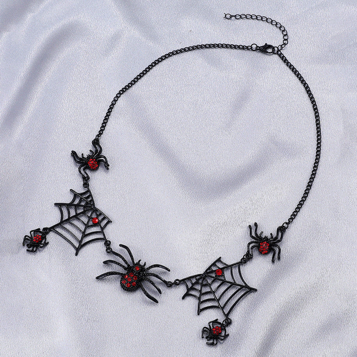 Unique Halloween Jewelry: Spider and Web Pendant Necklace