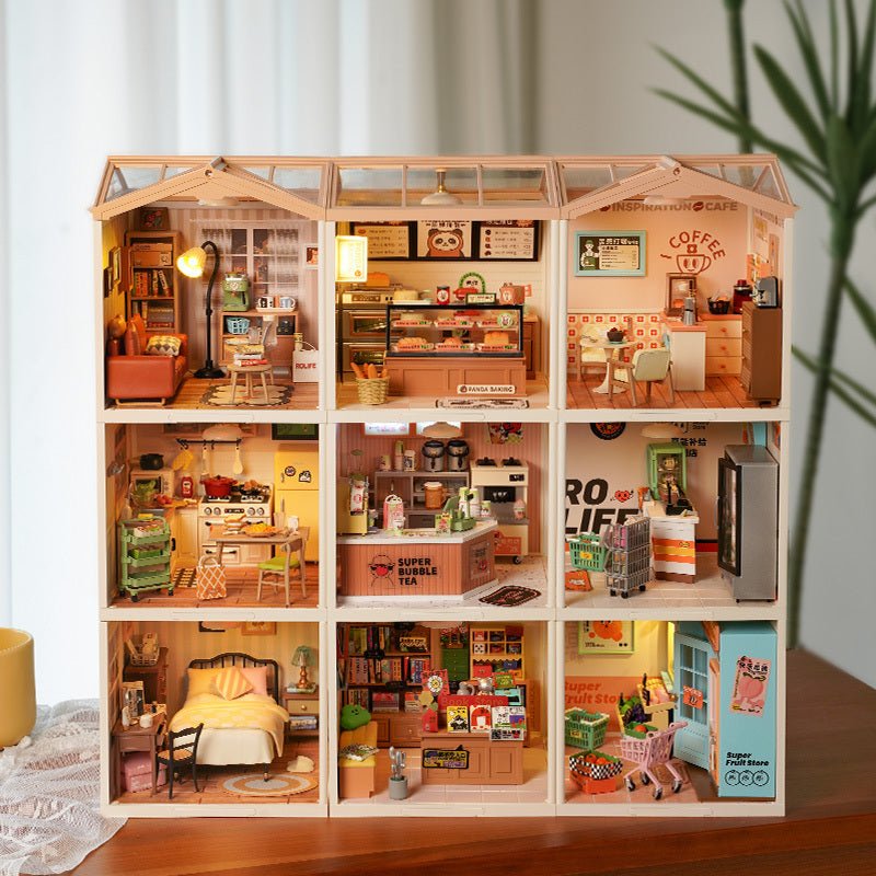 DIY Miniature House Café Building Block Set