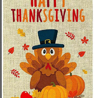 Fall Thanksgiving 10 Decorative Happy Thanksgiving Turkey Garden Flag 12 X 18 Doule-Sized Autumn Harvest Yard Flag