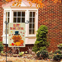 Fall Thanksgiving 10 Decorative Happy Thanksgiving Turkey Garden Flag 12 X 18 Doule-Sized Autumn Harvest Yard Flag
