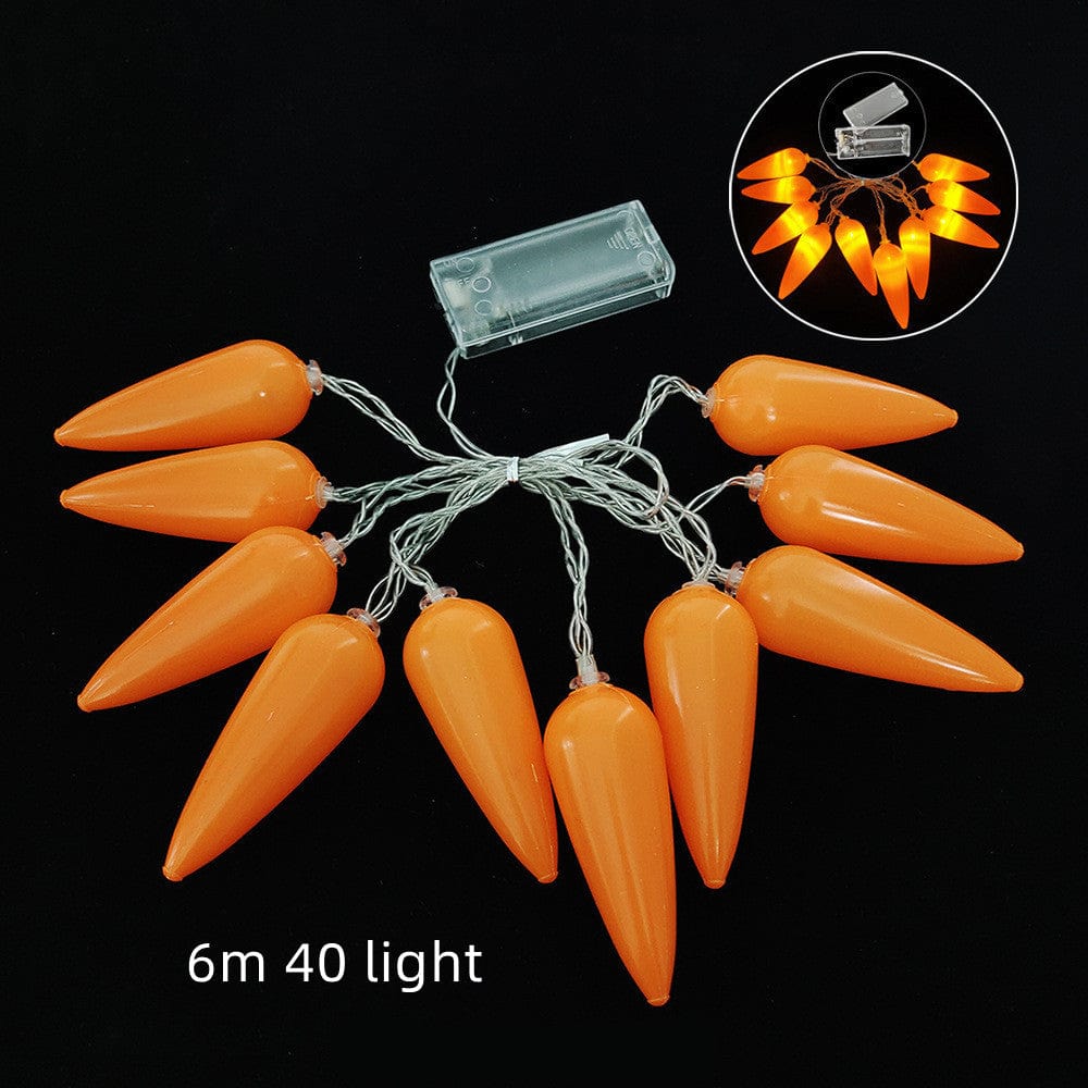 Carrot / 6m Decorative LED Colored Lamp String with Hollow Eggs