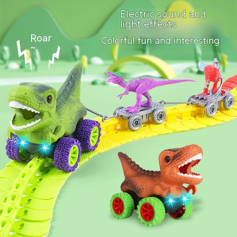 Dino & Duck Adventure Track Set: Interactive Learning Toy with Anti-Gravity, Light, Music