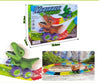 Colorboxwith96 track pieces Dino & Duck Adventure Track Set: Interactive Learning Toy with Anti-Gravity, Light, Music