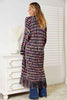 Double Take Full Size Multicolored Open Front Fringe Hem Cardigan