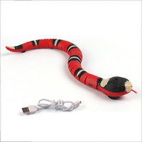Smart Sensing Snake Cat Toy - USB Charging Interactive Pet Toy for Cats & Dogs