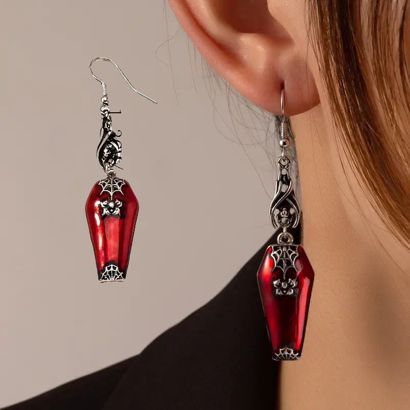 Trendy Halloween Earrings: Bat and Spider Design