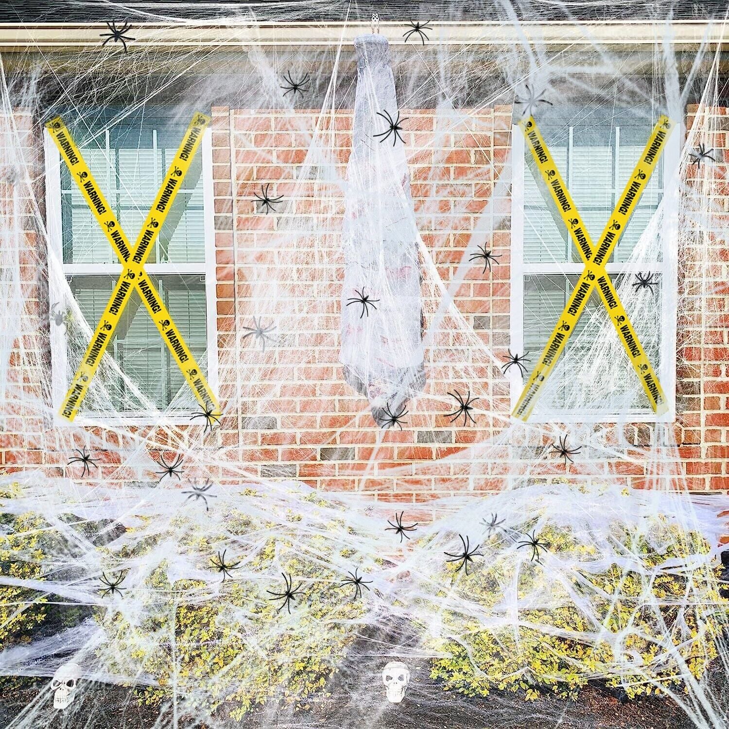 Super Stretch 1000 Sqft Halloween Spider Web Decoration with Fake Spiders