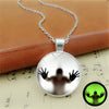 Round Luminous Necklace: Halloween Vintage Clavicle Pendant & Sweater Chain