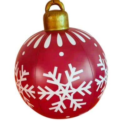 60CM Inflatable Christmas Ornament Ball - Giant Outdoor PVC Decoration for Festive Xmas Trees