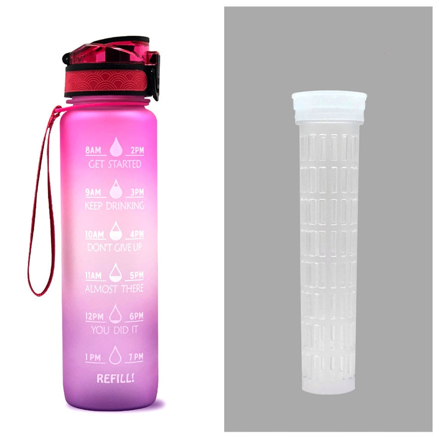 1L Tritan Water Bottle with Time Marker, Bounce Cover