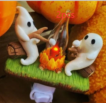 Flickering Ghost Nightlight with Marshmallows for Halloween Decor