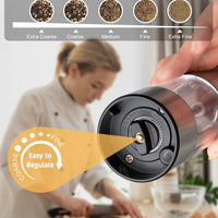 Battery Powered Electric Salt and Pepper Grinders with Adjustable Coarseness