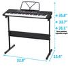 61-Key Electronic Keyboard Piano Bundle with Stool, Headphones, Microphone, and Stand