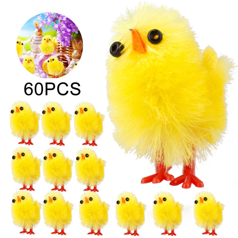 Yellow / 60PCS Easter Decoration Chicks