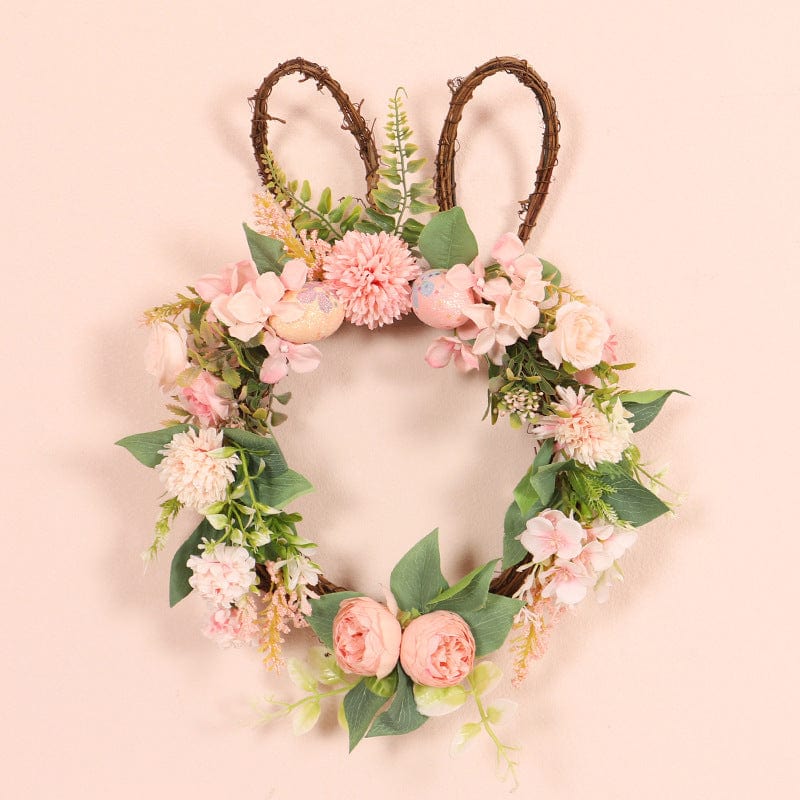 Easter Egg Simulation Wreath: Chrysanthemum Rabbit Modeling Decorative Pendant - ebasketonline-1