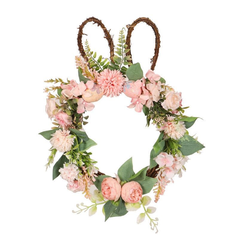 Easter Egg Simulation Wreath: Chrysanthemum Rabbit Modeling Decorative Pendant - ebasketonline-6